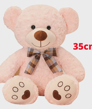 Kawaii Teddybeer Pluche Kussen met Strik - 25/35cm