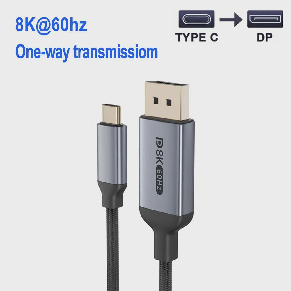 8K USB-C naar DisplayPort Kabel (DP 1.4) - 8K@60Hz, 4K@120Hz/240Hz - Bidirectioneel