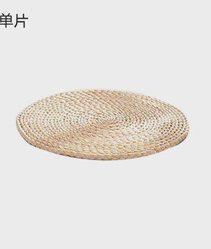 Ronde Tatami Meditatiekussen van Maïsschillen en Stro - Japans Design (30/40cm)