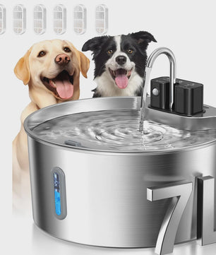 7L Roestvrijstalen Slimme Drinkfontein voor Katten en Honden met Sensor en Oplaadbare Batterij