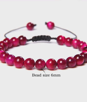 Blauwe Tijgeroog Kralen Armband 6MM - Natuursteen Meditatie Sieraden