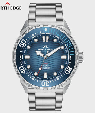 NORTH EDGE TRITON Heren Duikhorloge - Solar Powered, 300M Waterdicht, RVS