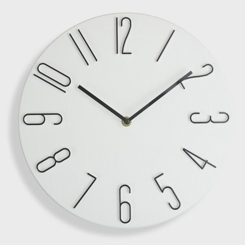 Stille Wandklok 30cm - Scandinavisch Design, Modern & Strak, Zonder Secondewijzer