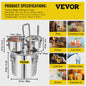 SucceBuy 12L 20L 30L 50L Alcohol Brewing Distiller DIY Moonshine Apparatus Stainless Steel Still Whisky Beer Brandy Home Use