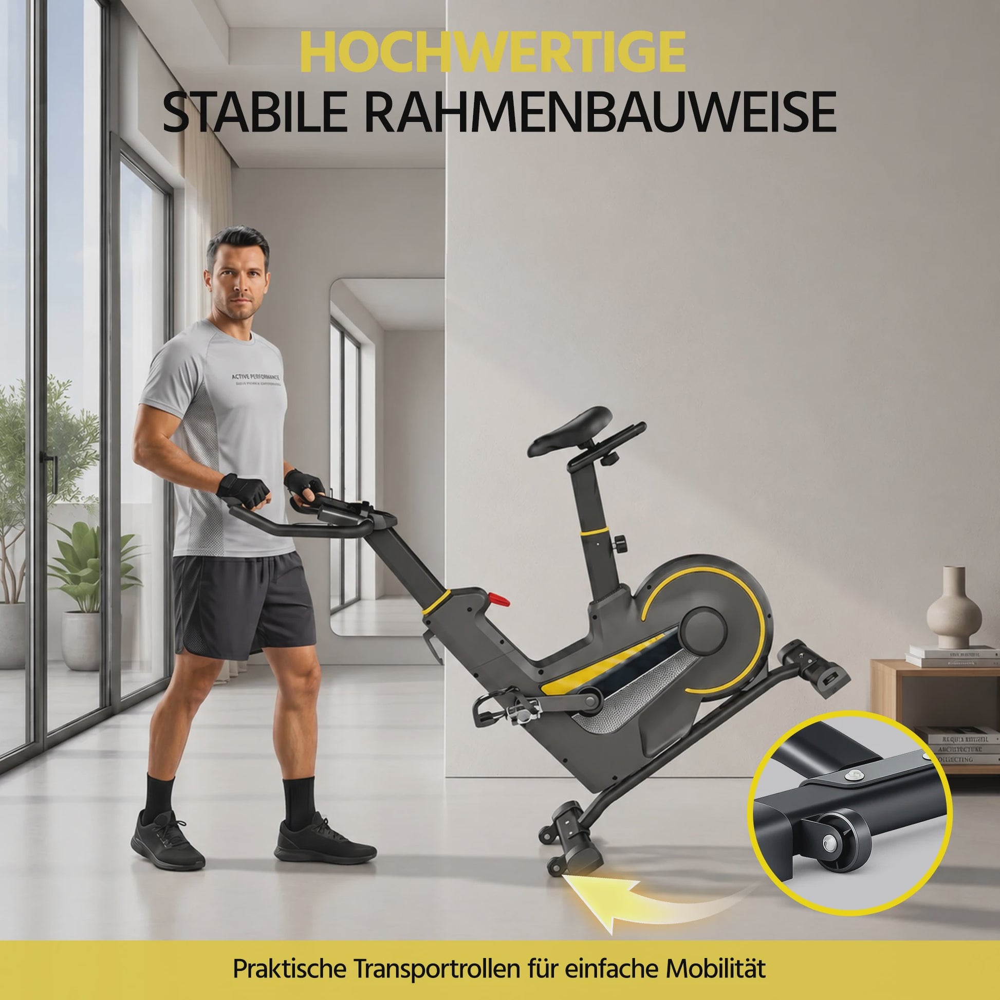 Indoor Hometrainer Fiets met Smart APP & LCD Display - Stil & Verstelbaar