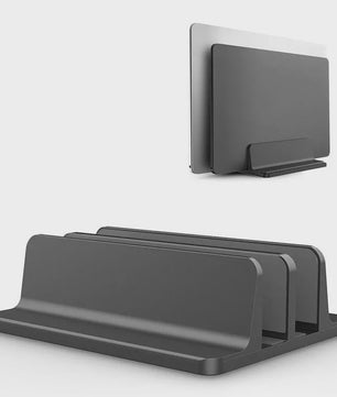 Verticale Laptopstandaard voor Macbook Air/Pro & Desktop - Dubbel & Verstelbaar (tot 17.3 Inch)