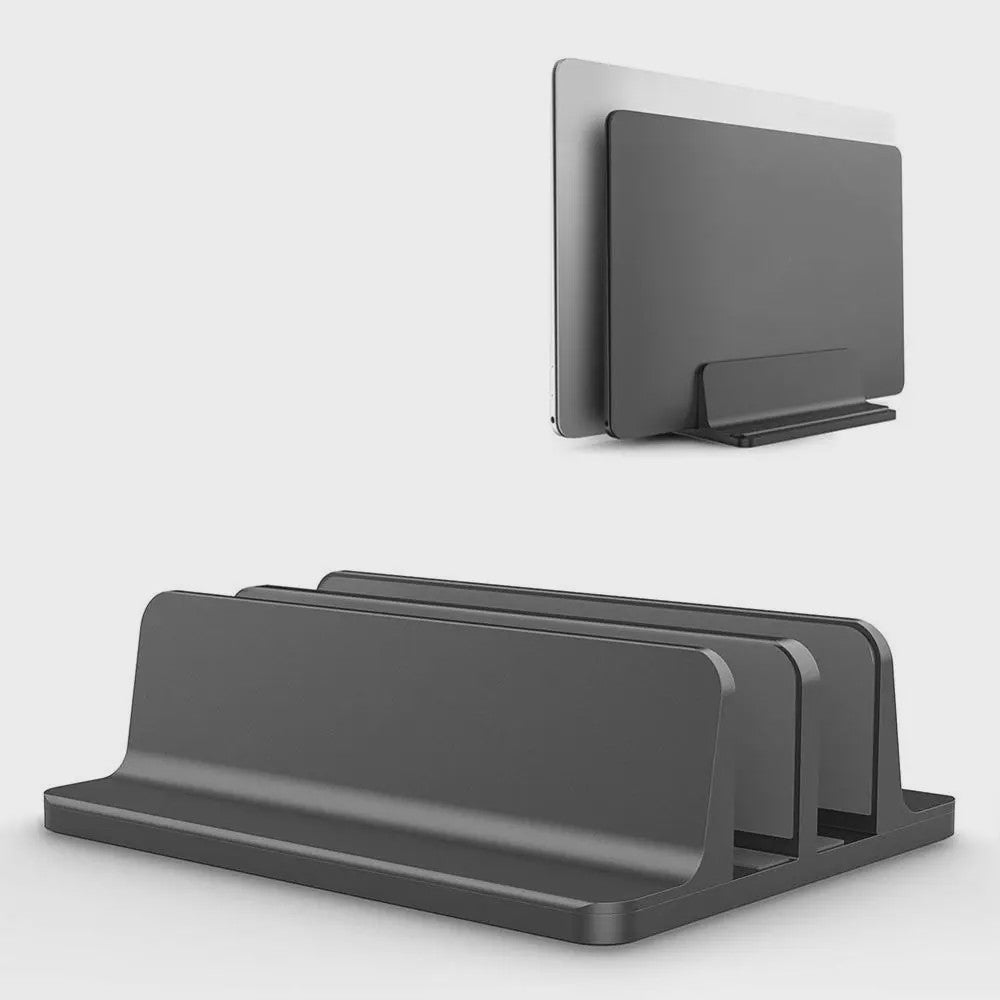 Verticale Laptopstandaard voor Macbook Air/Pro & Desktop - Dubbel & Verstelbaar (tot 17.3 Inch)