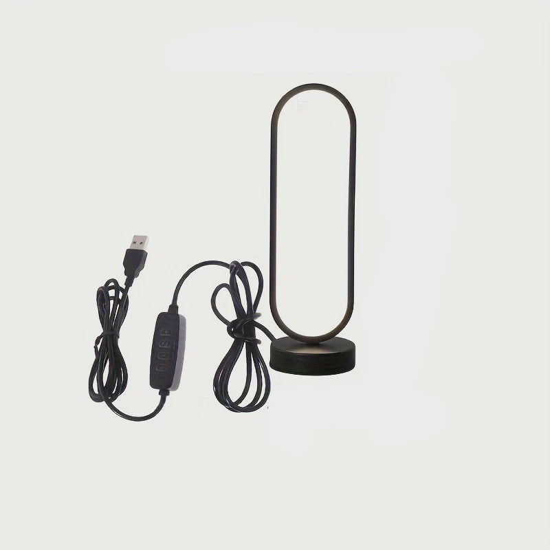 Moderne Ring Lamp voor Slaapkamer & Woonkamer - Drie Kleuren & Dimbaar LED Nachtlampje