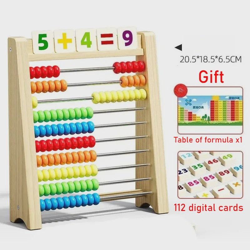 Houten Telraam Educatief Speelgoed - 100 Kralen voor Rekenonderwijs en Montessori Leren