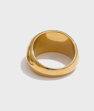 Gouden Chunky Ring - Minimalistisch Design - 18K PVD Plated Roestvrij Staal