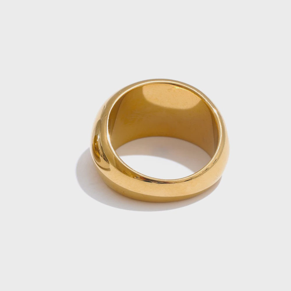 Gouden Chunky Ring - Minimalistisch Design - 18K PVD Plated Roestvrij Staal