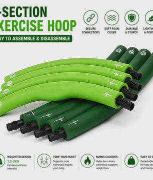 Verstelbare Fitness Hula Hoop voor Volwassenen - 1.2-2KG, 8-Delig, Ø100cm