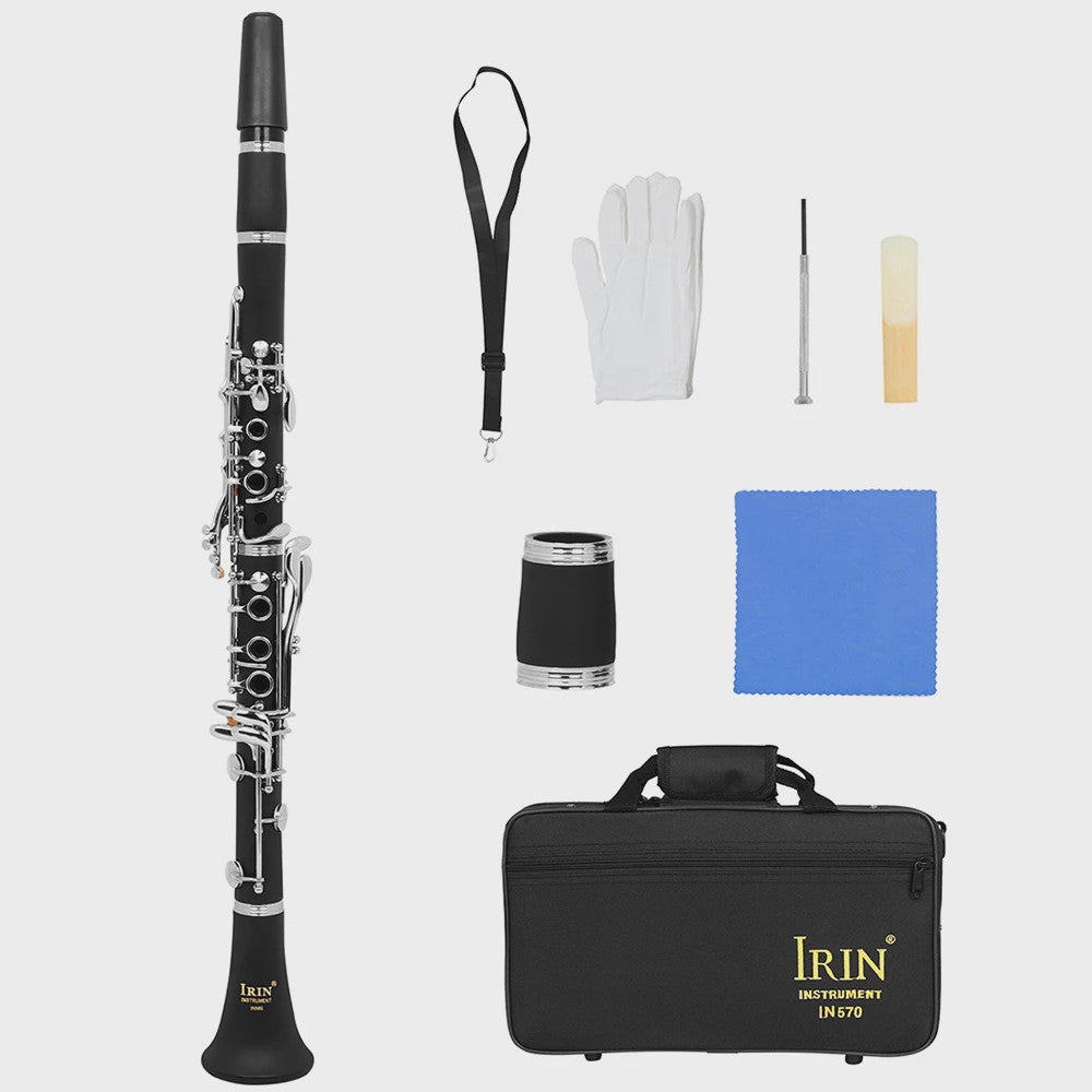 Bb Klarinet 17 Toetsen Zwart Bakeliet Houtblazer Muziekinstrument Set