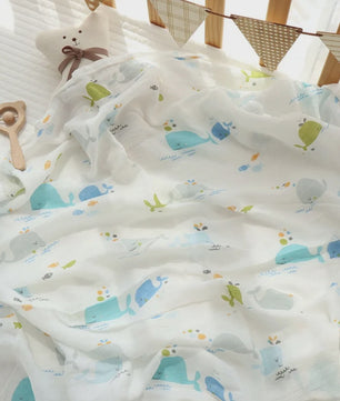 Dubbellaags Bamboe Katoen Muslin Baby Dekentje - Ademend en Multifunctioneel
