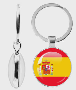 Soviet Union,Brazil,Canada,Netherlands,Israel,Syria,Venezuela,United States,Spain National Flag Series Double-Sided Keychain
