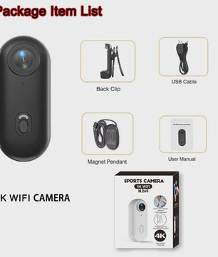 Compacte 4K Actiecamera voor Sport & Outdoor - Helm & Fietsmontage