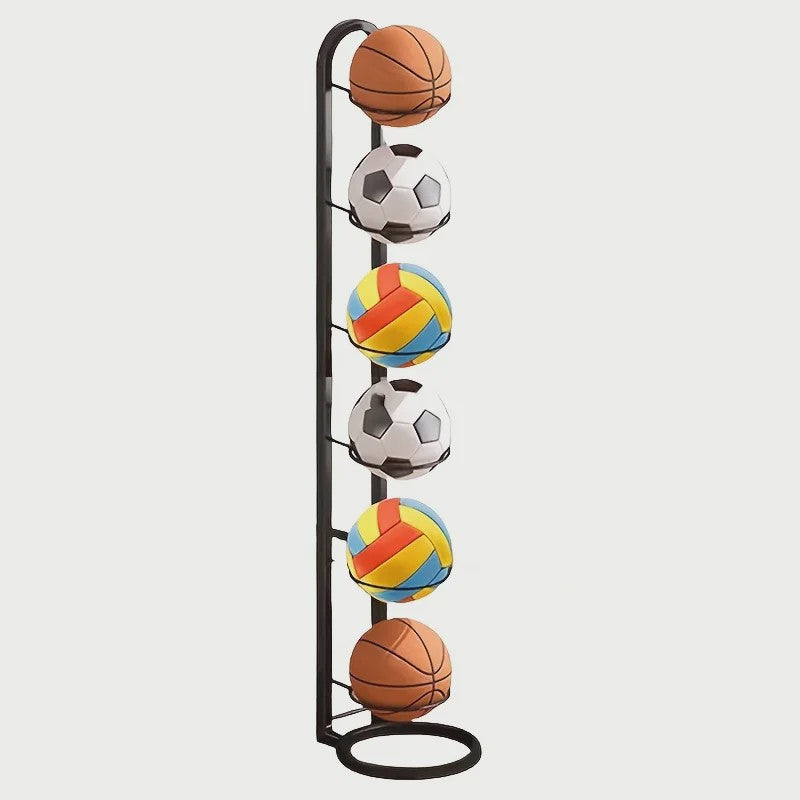 Zwarte Metalen Sportbal Organizer - Multifunctioneel Rek voor Ballen
