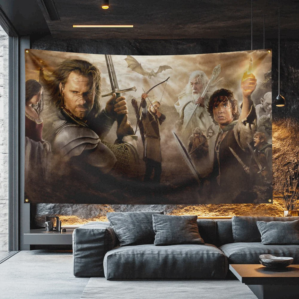 The Lord of the Rings Vlag 3x5 FT - Polyester Decoratie Banner voor Man Cave, Filmfan Cadeau