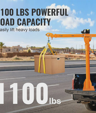 Krachtige 1100 LBS (499 kg) Elektrische Jib Kraan met 360° Draaibaarheid voor Vrachtwagen en Werkvoertuigen