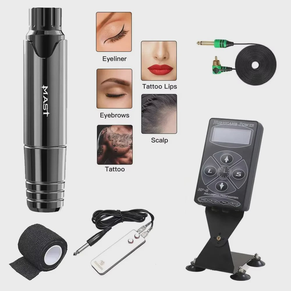Mast P10 Rotary Tattoo & PMU Machine Kit - Professionele Eyebrow, Lips & Scalp Applicatie