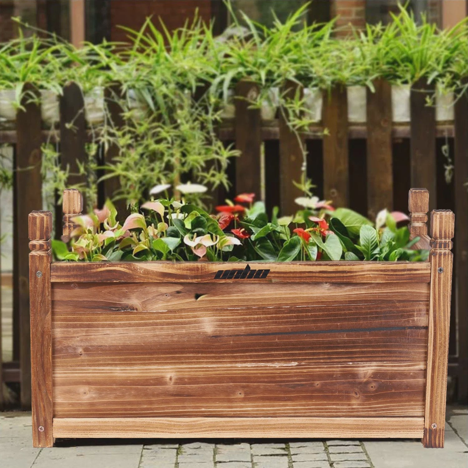 Stevige Houten Rechthoekige Bloembak Verhoogd Bed - 90cm