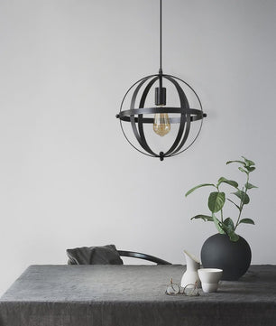Industriële Metalen Hanglamp - Sfeervolle Bolvormige Kooi Lamp met E27 Fitting