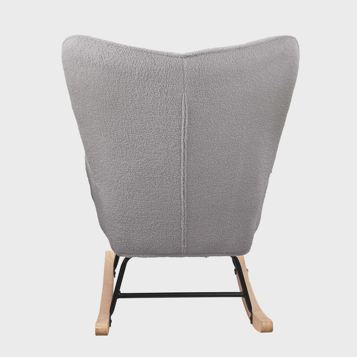 Anajqaqia Schommelstoel Teddy Stof Lichtgrijs - Comfortabele Relaxfauteuil