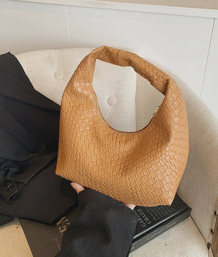 Dames Hobo Schoudertas van Zacht PU Leer - Woven Embossed Design