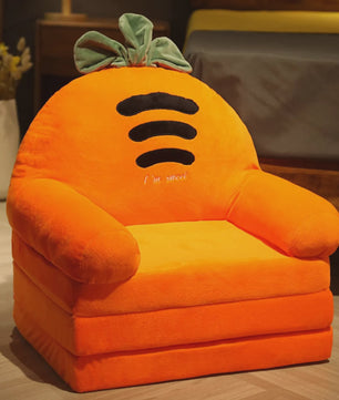 Pluche Kinder Sofa Bed - Opvouwbaar en Dubbelzijdig Plezier in Leuke Cartoon Vormen
