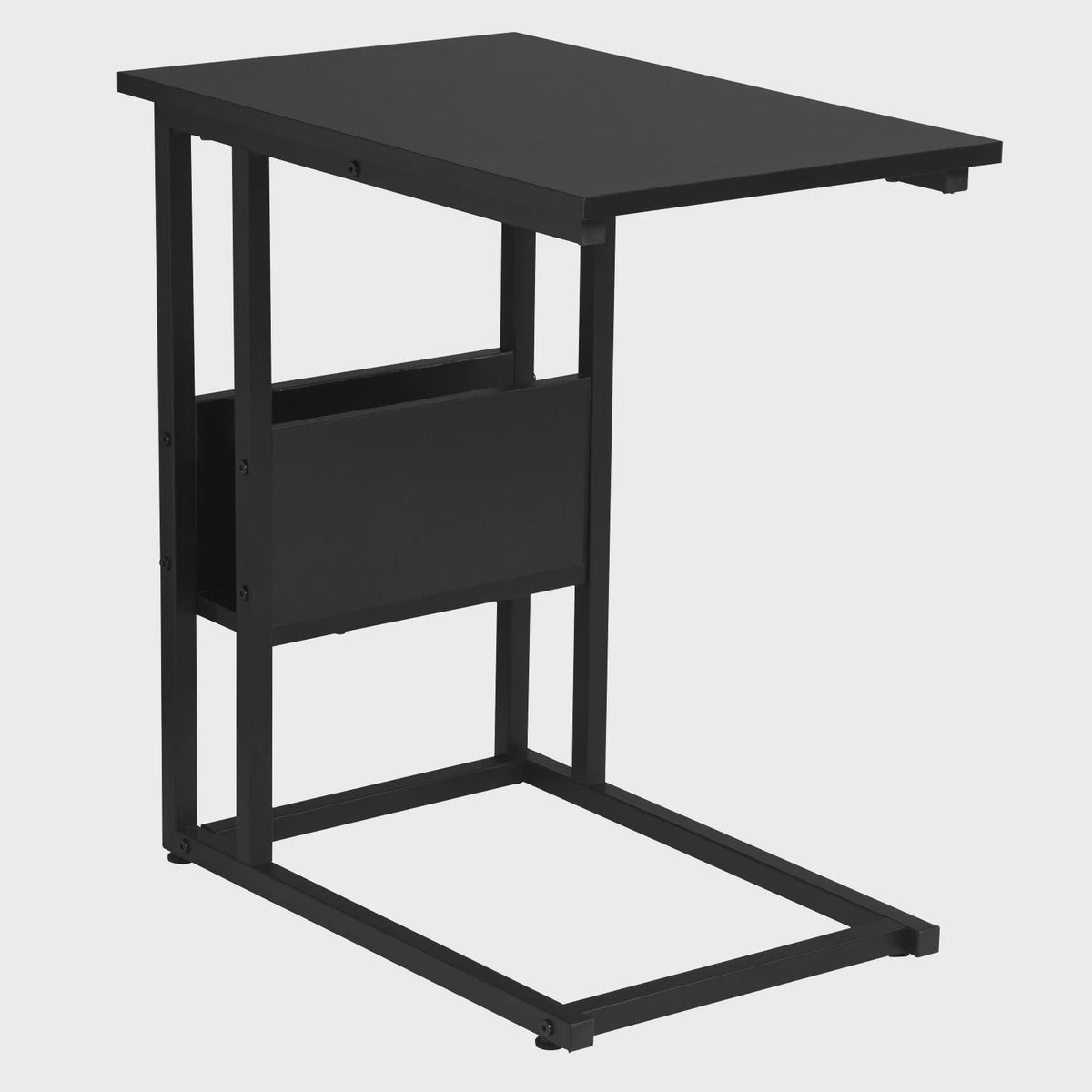 C-vormige bijzettafel met opbergvak - Metaal & MDF