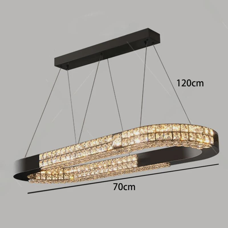 Luxe Kristallen Plafondlamp - Moderne Hanglamp voor Eetkamer & Woonkamer