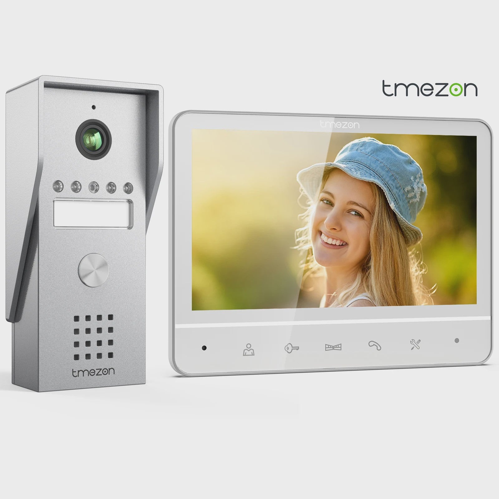 TMEZON 4-Draads Videofoon Intercom Systeem met 7" Kleurendisplay en 120° Camera