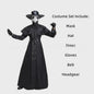 Plague Doctor Kostuum Set - Middeleeuwse Pestepoteraars Robe met Snavelmasker & Hoed - Halloween & Cosplay