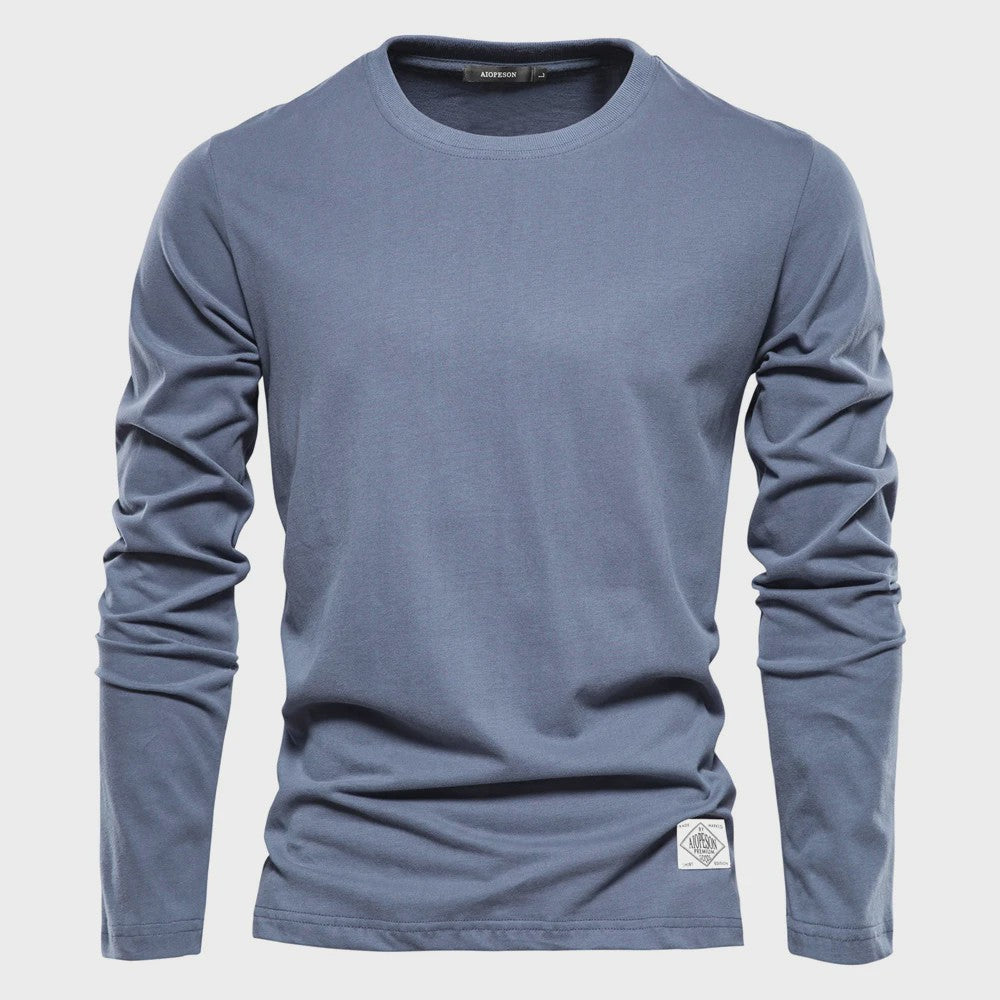 Heren Longsleeve T-shirt van 100% Katoen - Klassiek, Effen en Casual voor Lente