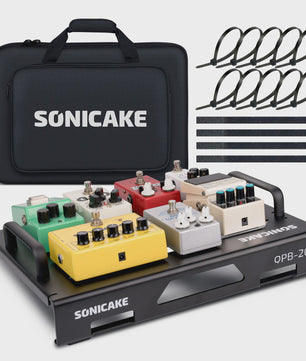 SONICAKE QPB-20 Compact Gitaar Pedalboard met Tas, Kabelbinders en Tape