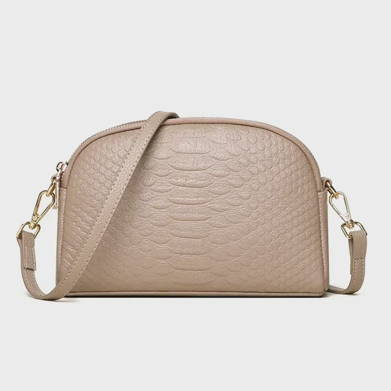 Luxe Dames Schoudertas Crossbody Tas met Crocoprint van Echt Leer