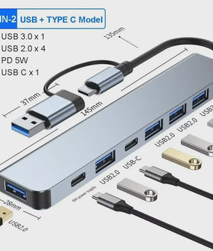 USB-C Hub 3-in-1 Docking Station met 4K HDMI, PD Fast Charge & USB 3.0