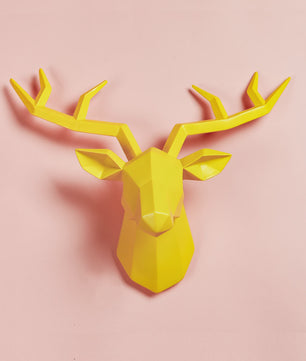 Moderne Hertenkop Wanddecoratie - Creatief Kunstobject met Geweien