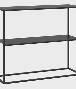 Industriële Console Tafel met Anti-Kip Plank 90x30x75cm Zwart