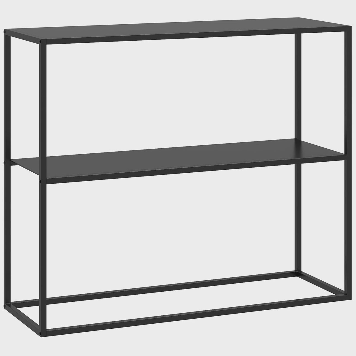 Industriële Console Tafel met Anti-Kip Plank 90x30x75cm Zwart
