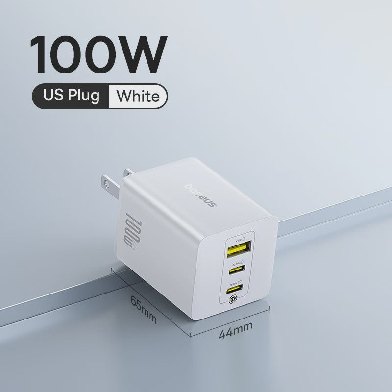 Baseus 100W GaN Snellader: Laad Laptop, Tablet & Telefoon Snel Op