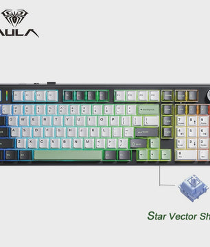 AULA F99PRO Mechanisch Gaming Toetsenbord - 99 toetsen, 3 Modi, Hot-Swappable, Gasket Structuur, Media Knop