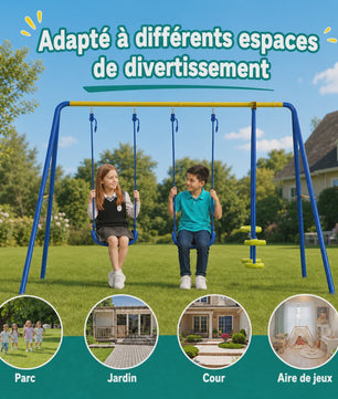 3-in-1 Schommelset met 2 Schommelzitjes en 1 Face-to-Face Schommel - Max. 250KG