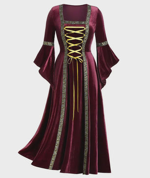 Middeleeuwse Gothic Jurk met Bandage Detail - Perfect voor Halloween Cosplay en Feesten