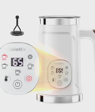 BioloMix 5-in-1 Melkopschuimer met LED Touchscreen - Voor Warme & Koude Foam