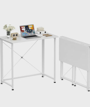 Opvouwbaar Bureau met Wielen en Opbergruimte - 80x45cm - Compact Werkstation