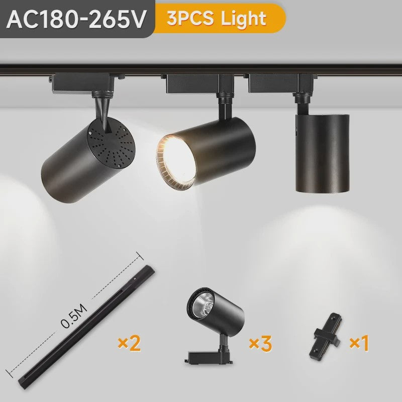 LED Railverlichting Set: 220V Plafondspots (12-40W) voor Woonkamer & Keuken