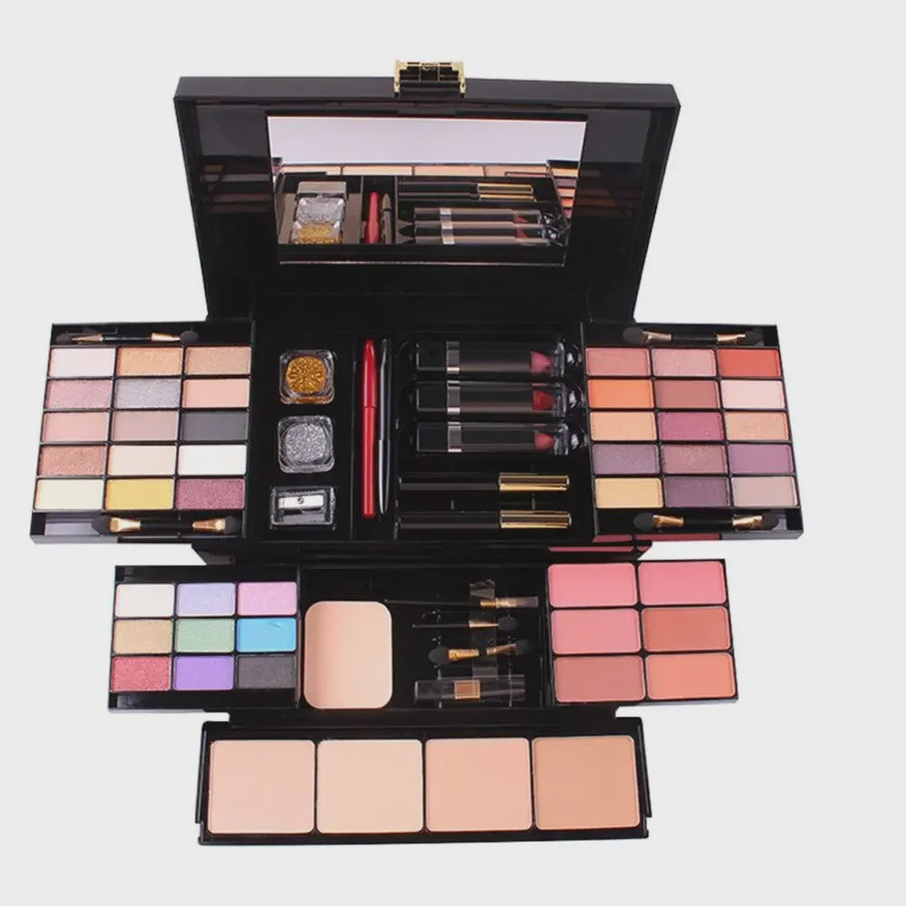 Professionele Make-up Set: Uitgebreid Palet met Oogschaduw, Foundation, Blush en meer - Complete Cosmetica Koffer