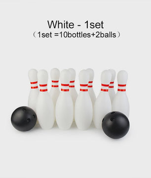 Kleurrijke Plastic Bowling Set voor Binnen en Buiten - 10 Pins & 2 Ballen