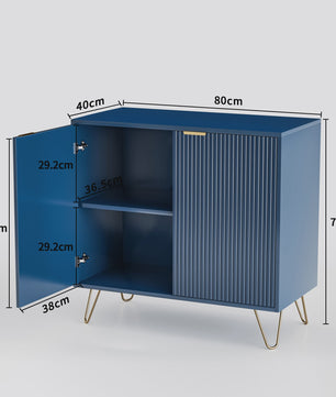 Stijlvol Blauw Sideboard met 2 Deuren - Opbergkast voor Woonkamer, Keuken en Hal